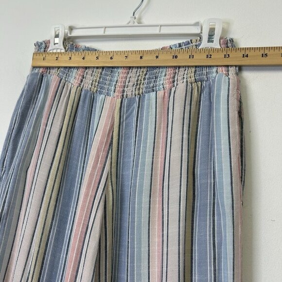 Cloth & Stone Smocked Wide Leg Pants Women’s Size Small Pastel Stripe - Picture 6 of 9
